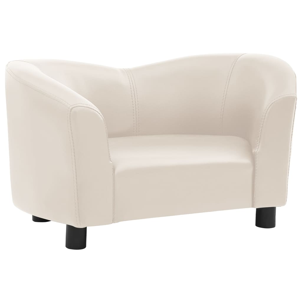 Canapea pentru caini, crem, 67x41x39 cm, piele ecologica
