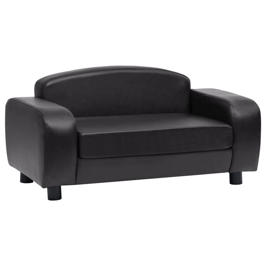 Canapea pentru caini, negru, 80 x 50 x 40 cm, piele ecologica