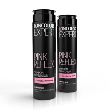 Pachet promo: Sampon nuantator Loncolor Expert Pink Reflex pentru par blond, grizonat si alb, 250 ml x 2 bucati Pachet promo: Sampon nuantator Loncolor Expert Pink Reflex pentru par blond, grizonat si alb, 250 ml x 2 bucati