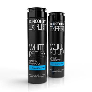 Pachet promo: Sampon nuantator Loncolor Expert White Reflex, cu cheratina hidrolizata, 250 ml x 2 bucati Pachet promo: Sampon nuantator Loncolor Expert White Reflex, cu cheratina hidrolizata, 250 ml x 2 bucati