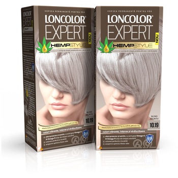 Pachet promo: Vopsea de par permanenta Loncolor Expert Hempstyle 10.19 Blond Argintiu, 200 ml x 2 bucati Pachet promo: Vopsea de par permanenta Loncolor Expert Hempstyle 10.19 Blond Argintiu, 200 ml x 2 bucati