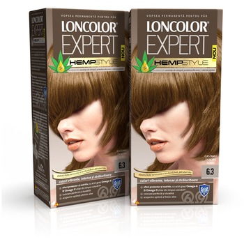 Pachet promo: Vopsea de par permanenta Loncolor Expert Hempstyle 6.3 Castaniu Deschis Auriu, 200 ml x 2 bucati Pachet promo: Vopsea de par permanenta Loncolor Expert Hempstyle 6.3 Castaniu Deschis Auriu, 200 ml x 2 bucati