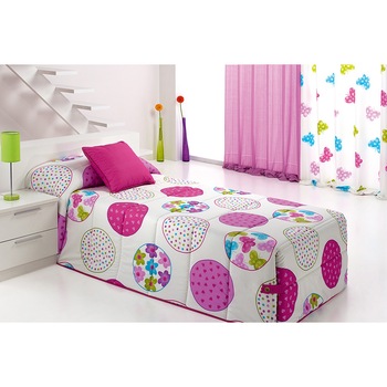Set Cuvertura matlasata Candycor si 1 perna decorativa, Reig Marti, multicolor, dimensiune 205 cm x 270 cm Set Cuvertura matlasata Candycor si 1 perna decorativa, Reig Marti, multicolor, dimensiune 205 cm x 270 cm