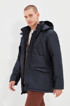 Trendyol, Geaca cu gluga si buzunare multiple, Bleumarin Trendyol, Geaca cu gluga si buzunare multiple, Bleumarin