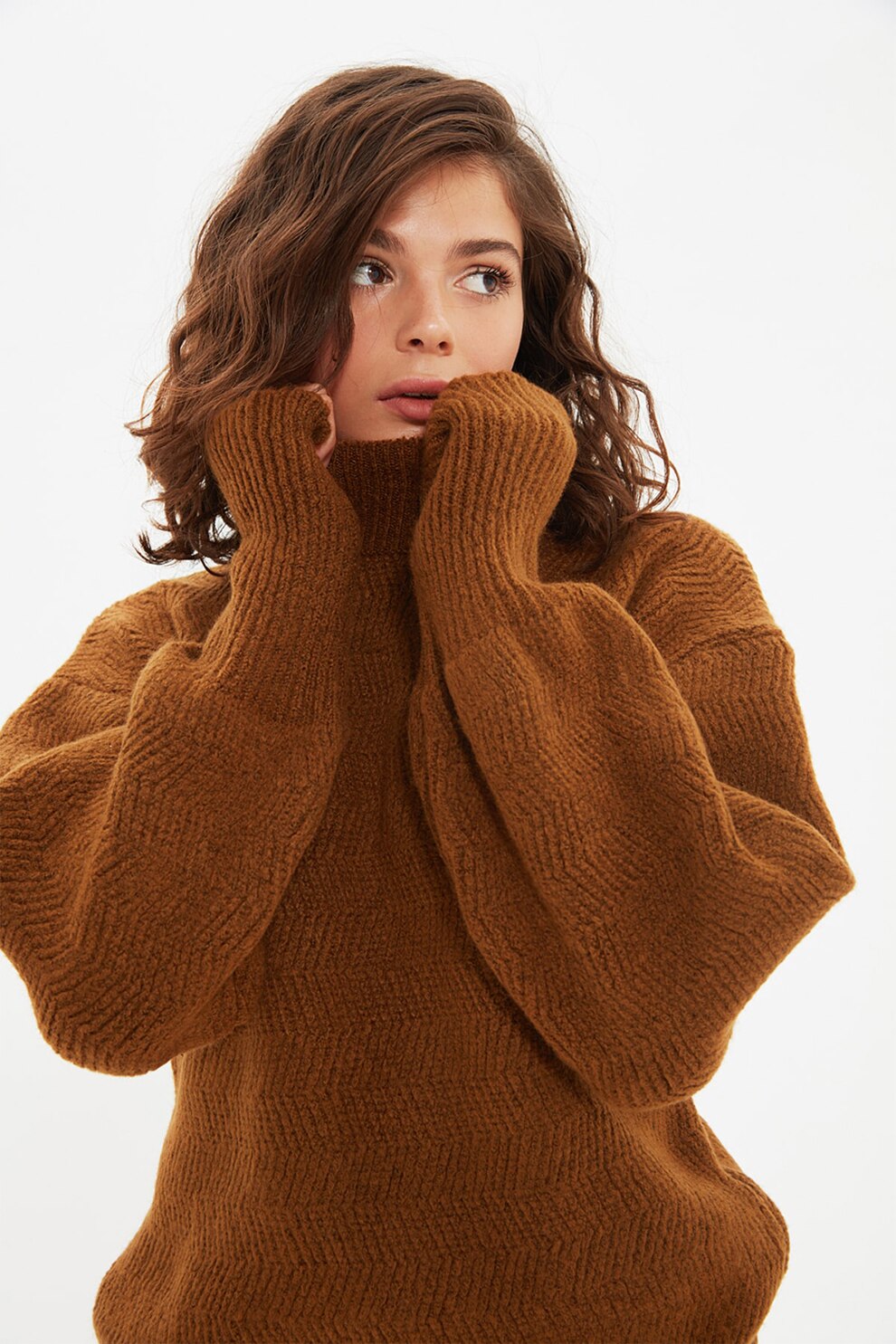 Trendyol, Pulover cu aspect texturat, Scortisoara, L