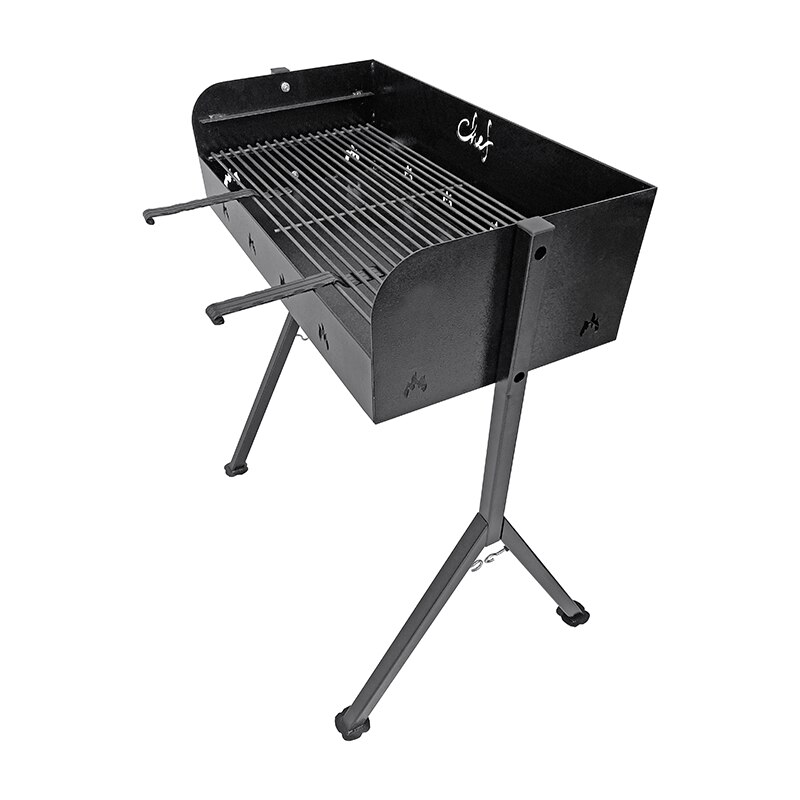 Gratar metalic de gradina si camping model Y, 83 x 39 x 96 cm, pe carbuni, cu picioare detasabile