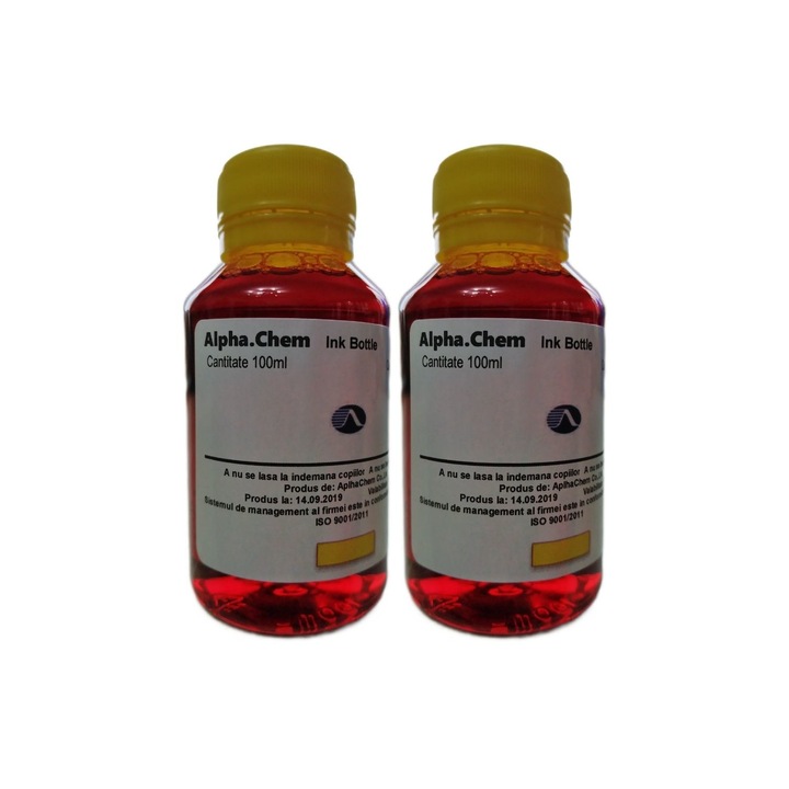 Pachet Flacon Cerneala AlphaChem Compatibil HP (22) 2x100ml C9352AE Galben
