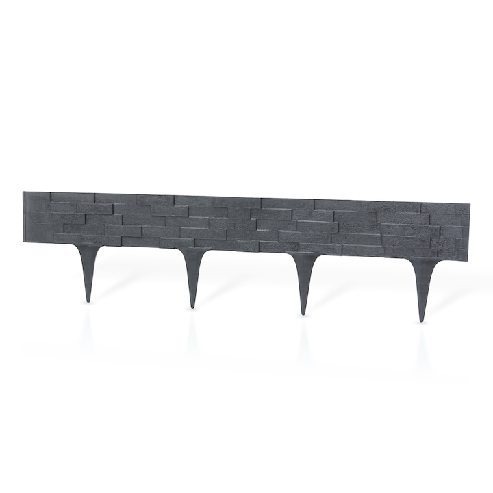 Stone Palisade, kő hatású ágyásszegély szett, 3,2m (4x78cm), antracit