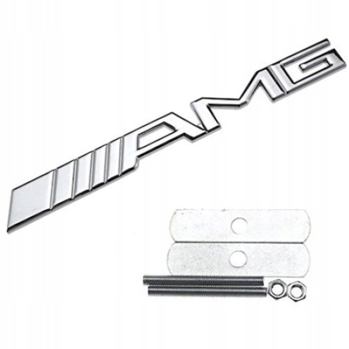 Емблема Mercedes AMG, Лого, решетка, Хром