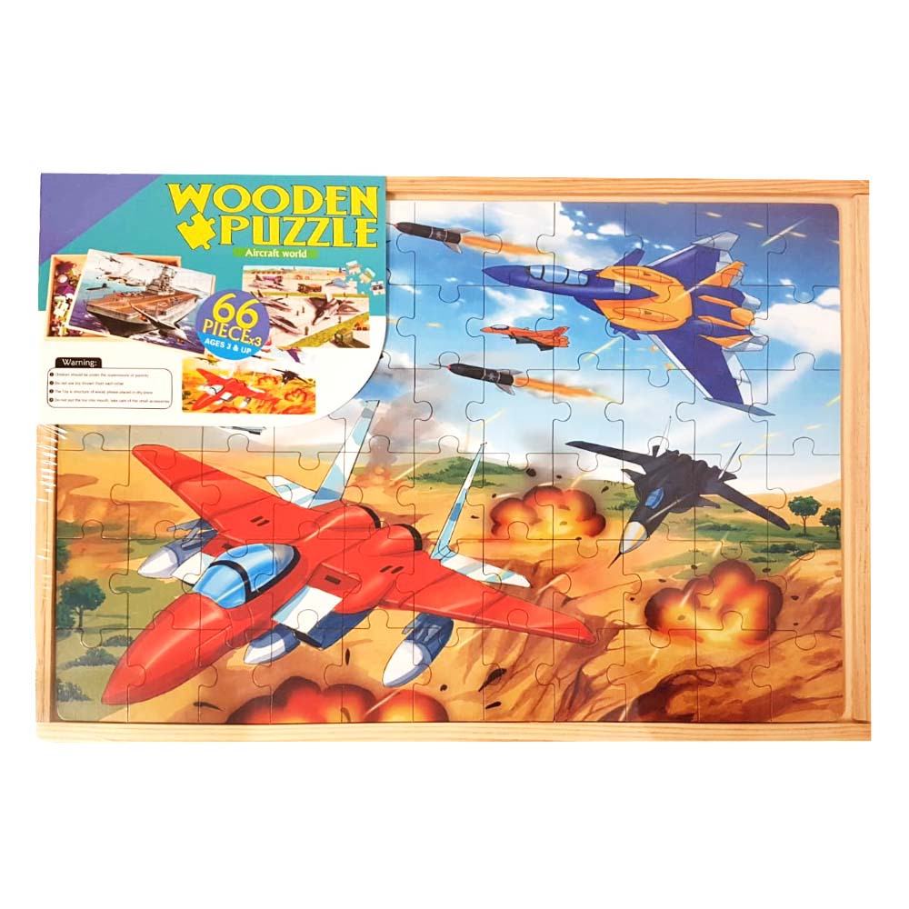 Puzzle 3 in 1 cu tematica, din lemn, in cutie – Aeronave, 198 piese, WD9009B RCO®