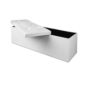 Banca 2 locuri cu spatiu depozitare, 101 L, Capac pliabil, Alb, 80 x 40 x 40 cm Banca 2 locuri cu spatiu depozitare, 101 L, Capac pliabil, Alb, 80 x 40 x 40 cm