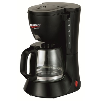 Cafetiera, 680 W, 0.6 l, capacitate 6 cesti, functie antipicurare, 20x15x25 cm, negru Cafetiera, 680 W, 0.6 l, capacitate 6 cesti, functie antipicurare, 20x15x25 cm, negru