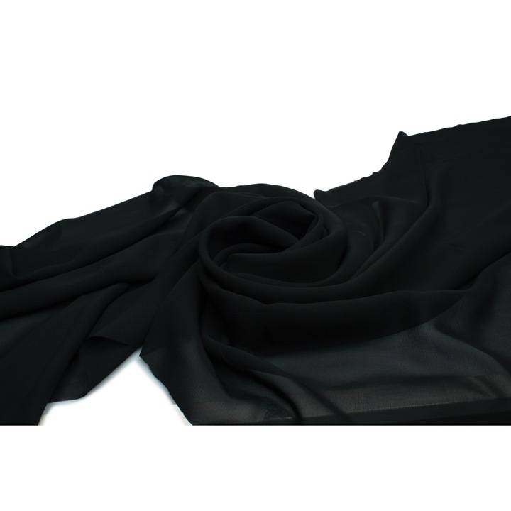 Material tesut, tip Sifon neted, Negru, 50 cm x 150 cm