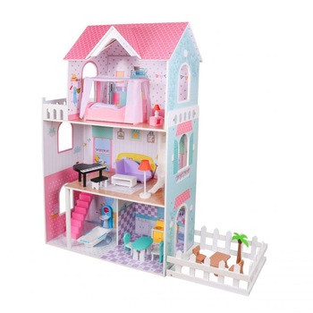 Casuta de papusi mare din lemn, cu gradina 120x103x30 Casuta de papusi mare din lemn, cu gradina 120x103x30