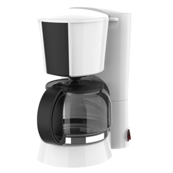 Cafetiera, realizat din sticla si plastic, 900 W, 1,5 litri, functie de mentinere la cald, functie anti-picurare, functie de oprire automata, alb si negru Cafetiera, realizat din sticla si plastic, 900 W, 1,5 litri, functie de mentinere la cald, functie anti-picurare, functie de oprire automata, alb si negru