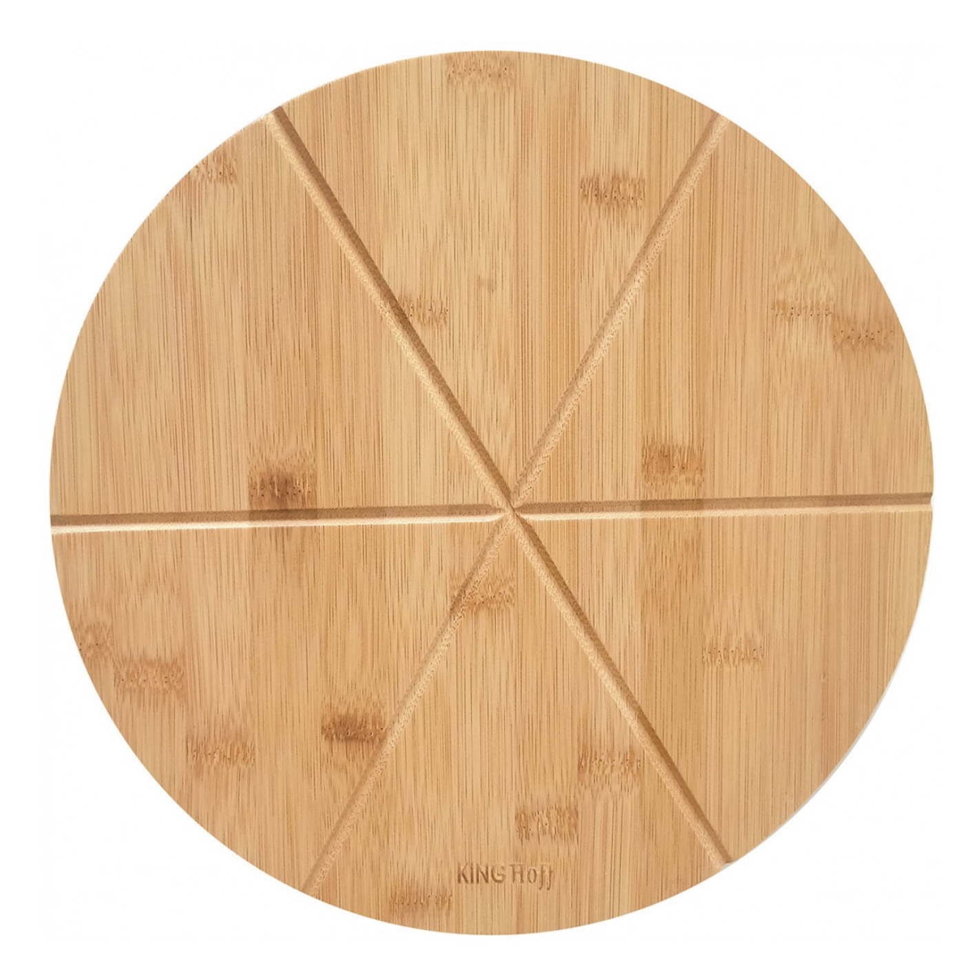 Platou planseta pizza Kinghoff KH 1565, 35 cm, 6 bucati, Bambus