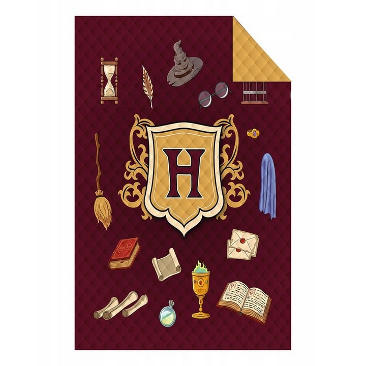 Cuvertura de Pat decorativa Detexpol, model Harry Potter, 170x210, Multicolor