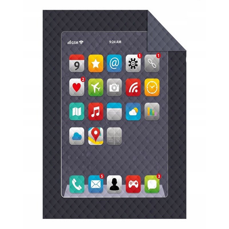 Cuvertura de Pat decorativa Detexpol, model smartphone, 170x210, Multicolora