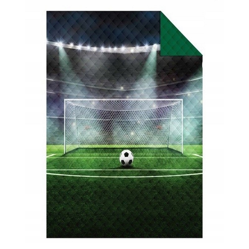 Cuvertura de Pat decorativa Detexpol, model fotbal, 170x210, Multicolor