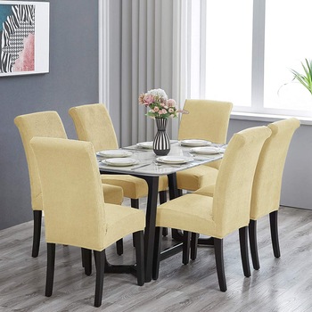 Set Huse Elastice, 6 Scaune HS18, Alb Crem, 55 x 45 cm Set Huse Elastice, 6 Scaune HS18, Alb Crem, 55 x 45 cm