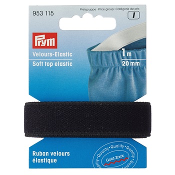 Elastic soft din velur 20 mm latime, 1 m lungime, negru, Prym Elastic soft din velur 20 mm latime, 1 m lungime, negru, Prym