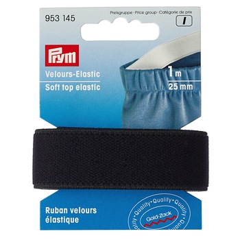 Elastic soft din velur 25 mm latime, 1 m lungime, negru, Prym Elastic soft din velur 25 mm latime, 1 m lungime, negru, Prym