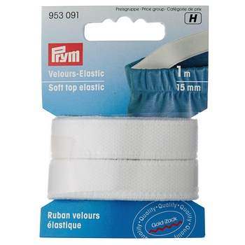 Elastic soft din velur 15 mm latime, 1 m lungime, alb, Prym Elastic soft din velur 15 mm latime, 1 m lungime, alb, Prym