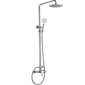 Coloana telescopica dus sau cada ZAFIT™ LUX-32, panou baie cu palarie dus si para mobila prin furtun, otel inoxidabil, cartus ceramic, culoare Inox satinat Coloana telescopica dus sau cada ZAFIT™ LUX-32, panou baie cu palarie dus si para mobila prin furtun, otel inoxidabil, cartus ceramic, culoare Inox satinat