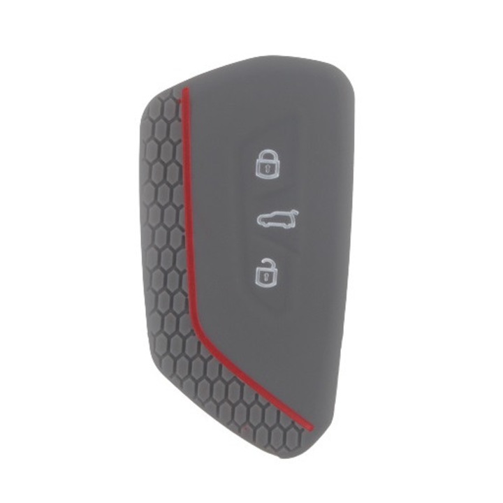 Husa cheie silicon VW Golf 8 / Skoda Octavia 4 / VW ID3 / Seat Leon 2020, gri