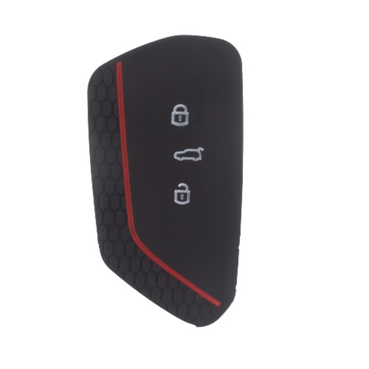 Husa cheie silicon VW Golf 8 / Skoda Octavia 4 / VW ID3 / Seat Leon 2020, negru