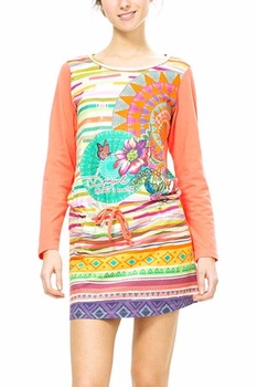 Camasa de noapte bumbac, Desigual-Night Dress Roscon Tribal, Multicolor, M Camasa de noapte bumbac, Desigual-Night Dress Roscon Tribal, Multicolor, M