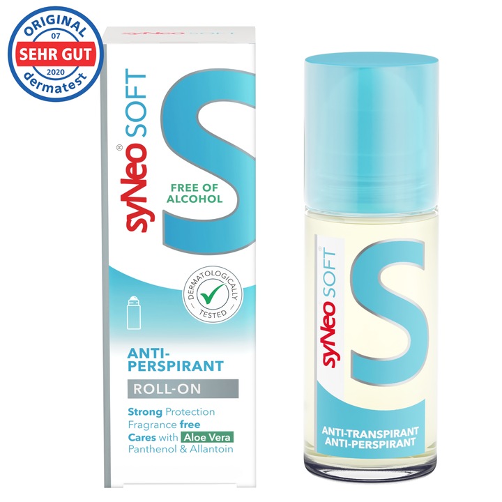 Antiperspirant syNeo 5 Soft Roll-On cu Aloe Vera, Fara Alcool – Piele Sensibila, 50 ml