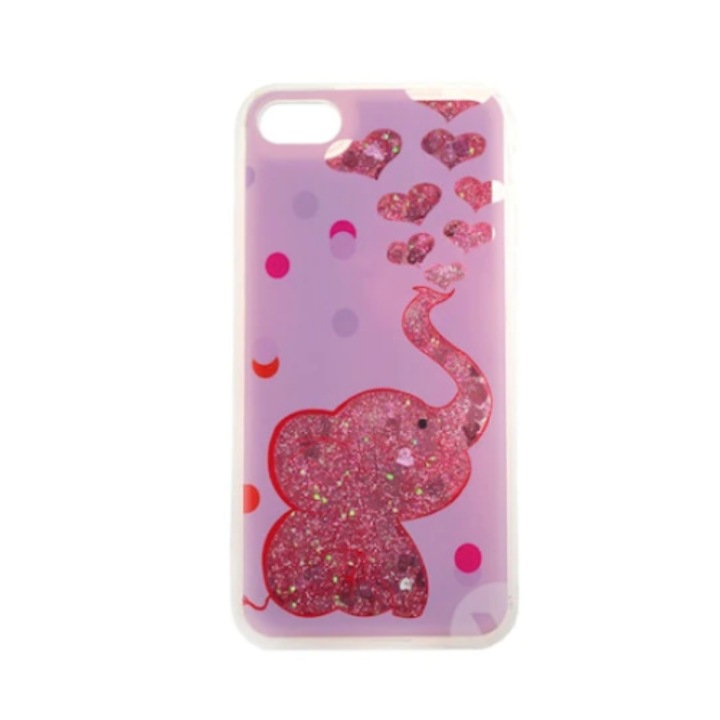 Husa Glitter Elephant pentru Huawei Y7 prime 2017 Pink Licquid case