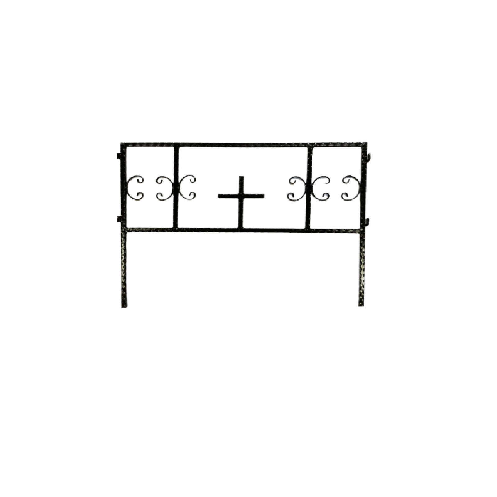 Panou gard modular imprejmuire mormant, gardut funerar cimitir ,negru, 1000x800 mm, PGC001