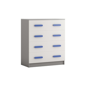 Comoda Didi, alb/albastru, 80x93x40 cm, 4 sertare Comoda Didi, alb/albastru, 80x93x40 cm, 4 sertare