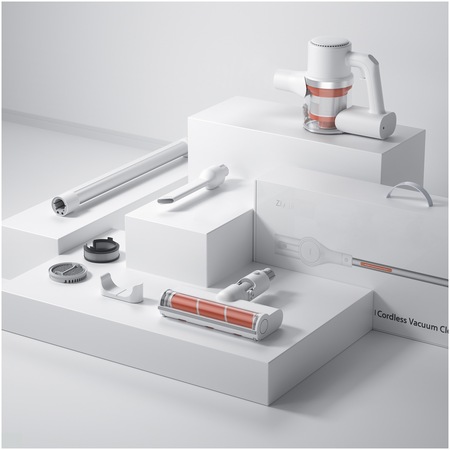 Aspirator vertical fara fir Roidmi Z1 Air, Autonomie 60 min (mod eco)/ 10 min (mod maxim), 335W, 22000PA, Recipient praf 650ml, Alb/ Portocaliu