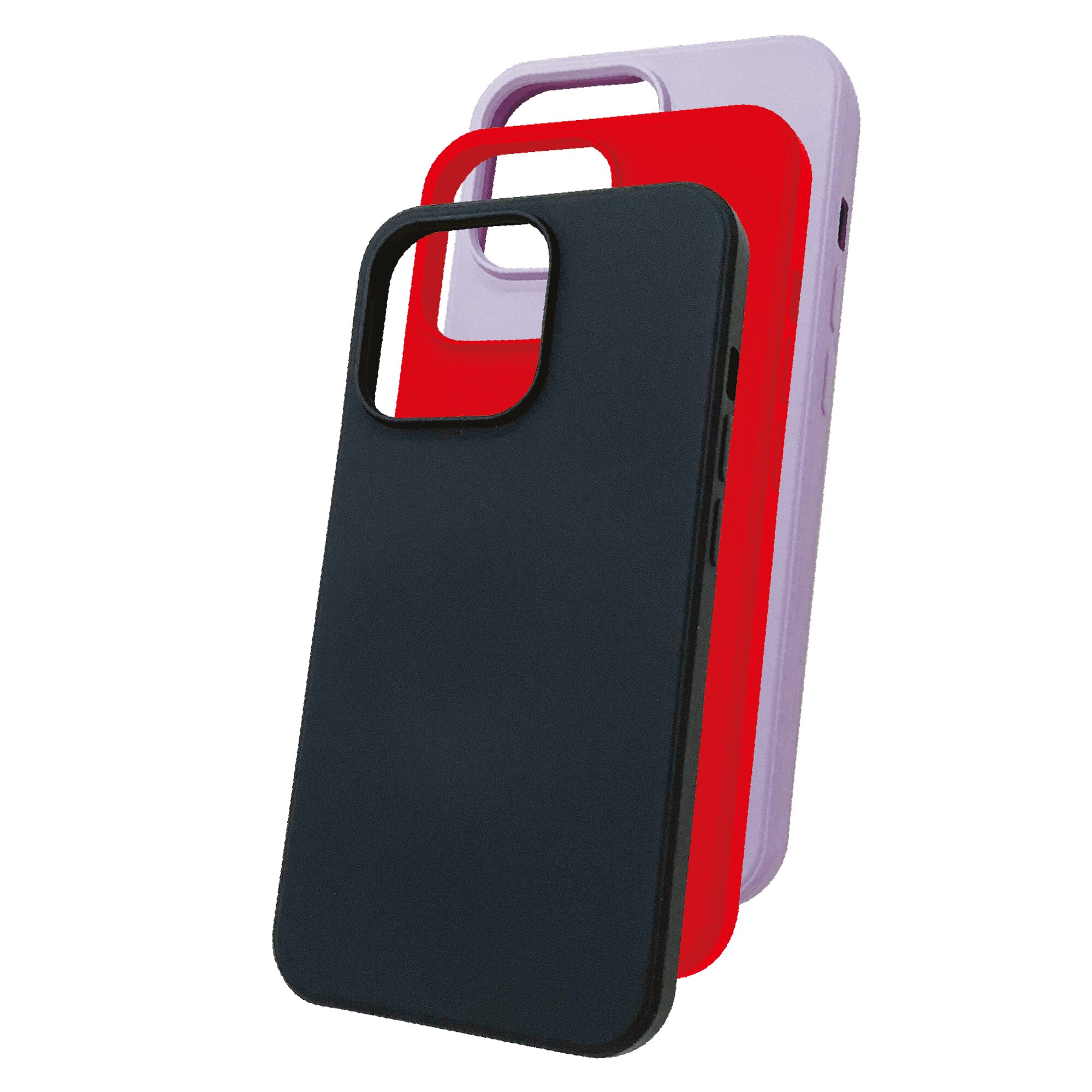 Set 3 huse premium JT Berlin Pankow Soft pentru Apple iPhone 13 Pro, black/red/purple