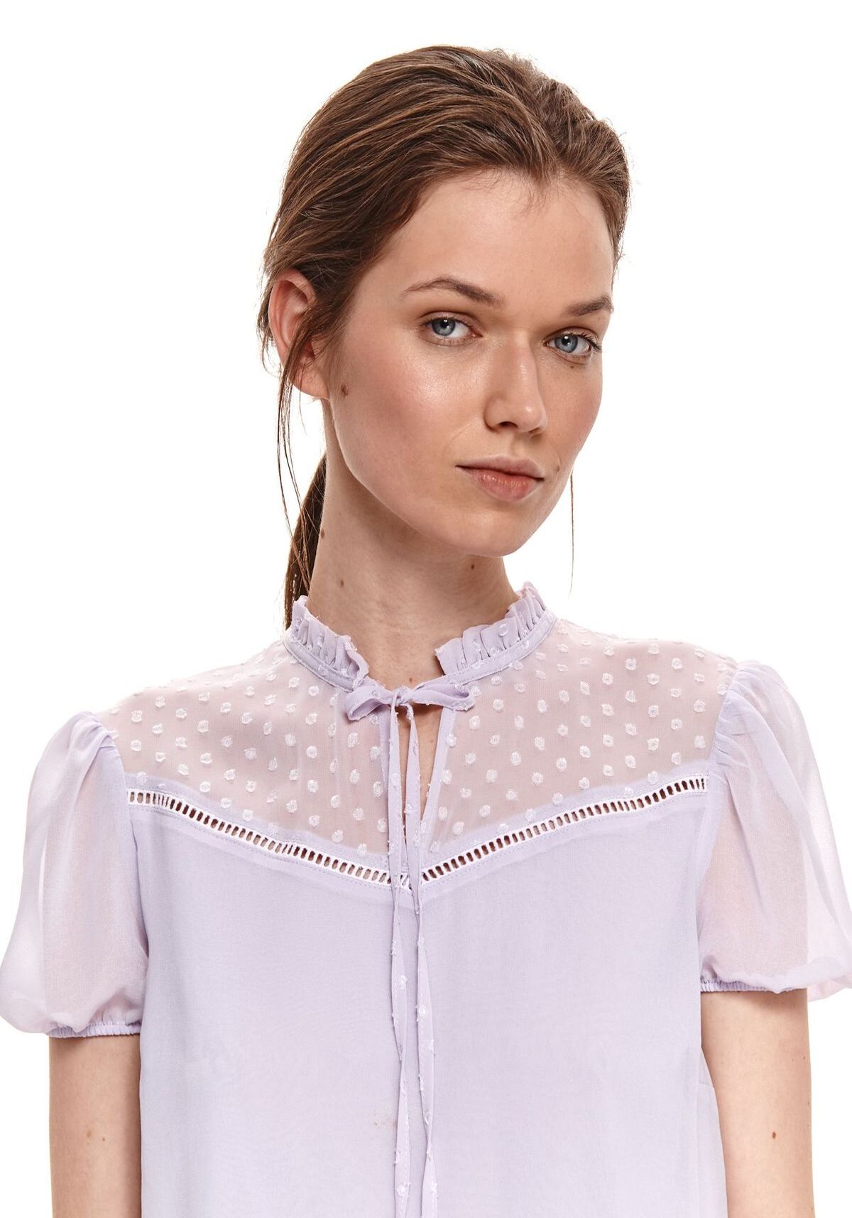 Bluza dama cu maneci scurte, TOP SECRET, SBK2714, Violet