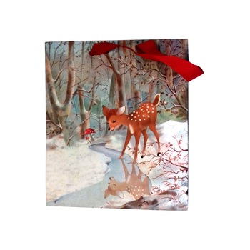 Punga pentru cadou - Snow Deer, Cu model Punga pentru cadou - Snow Deer, Cu model