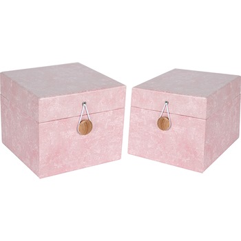 Set 2 cutii cadouri, 14 x 14 x 12 cm si 11 x 11 x 10, cm, carton 2 mm, roz Set 2 cutii cadouri, 14 x 14 x 12 cm si 11 x 11 x 10, cm, carton 2 mm, roz