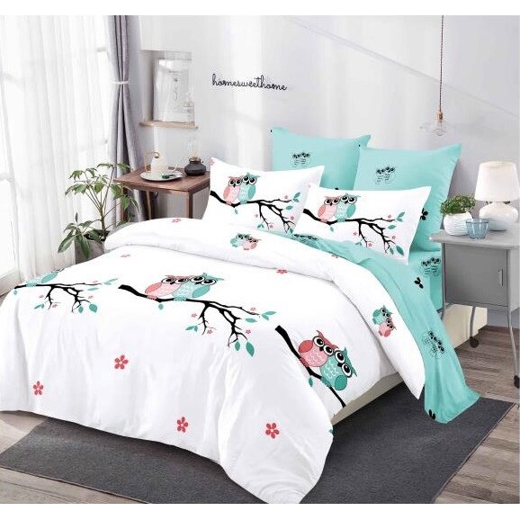 Set 6 piese Lenjerie Relax Shop, Six Bufnite pe creanga, 2 persoane