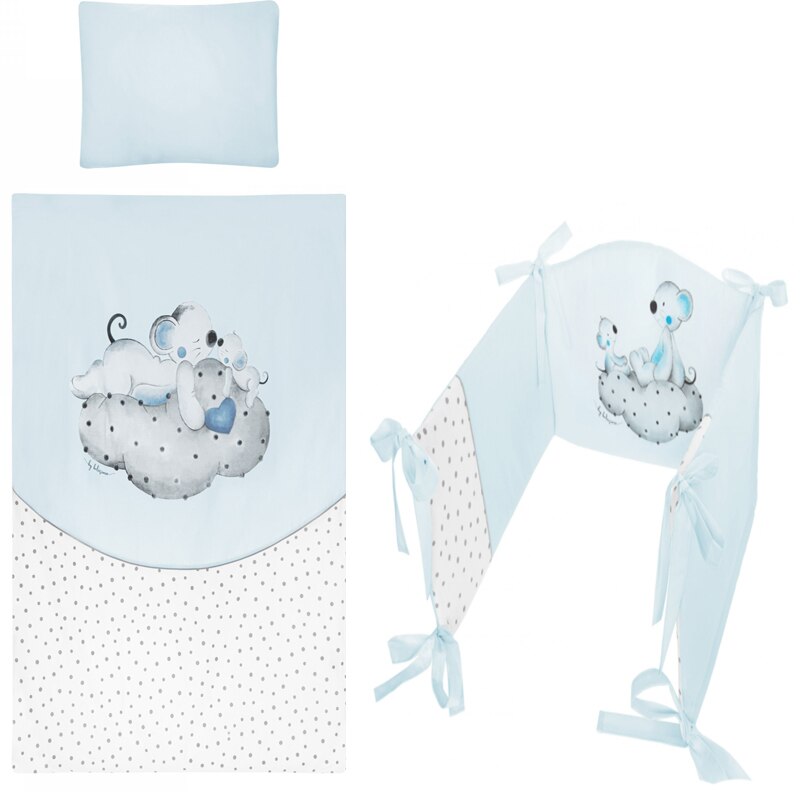 Set lenjerie de pat 5 piese 90 x 120 cm pentru baieti Belisima Malenstwo P02-0281, Turcoaz