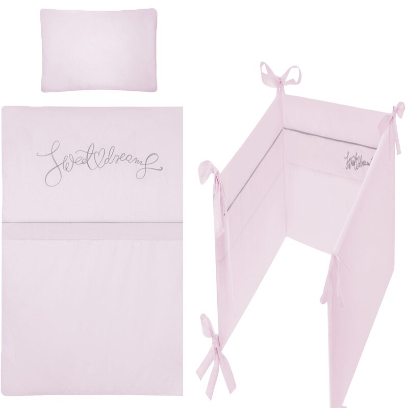 Set lenjerie de pat 5 piese 90 x 120 cm pentru fete Belisima Sweet Dreams P02-0527, Roz