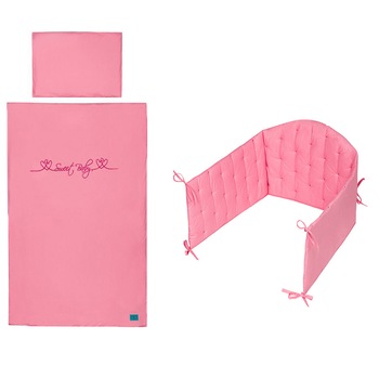 Set lenjerie de pat 6 piese 90 x 120 cm pentru fete Belisima Serduszko Moje P01-414, Roz Set lenjerie de pat 6 piese 90 x 120 cm pentru fete Belisima Serduszko Moje P01-414, Roz