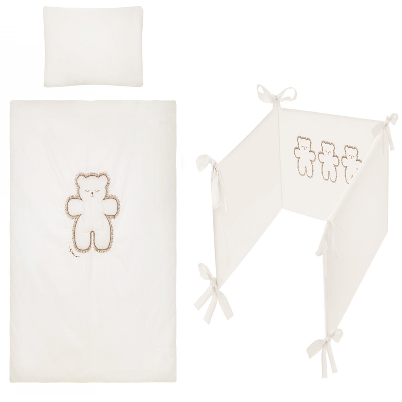 Set lenjerie de pat 5 piese 90 x 120 cm pentru copii Belisima Leos P02-0497, Alb