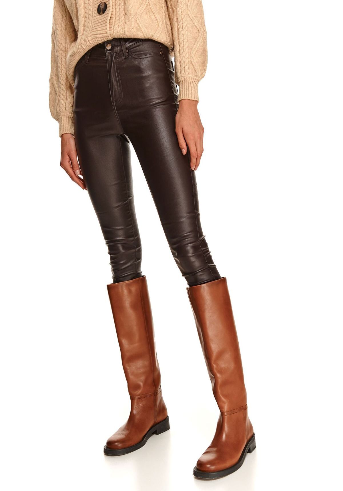 Pantaloni femei, TOP SECRET, SSP3893, Maro