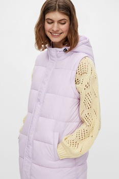 Pieces, Geaca matlasata cu model 2in1 Maya, Lila Pieces, Geaca matlasata cu model 2in1 Maya, Lila