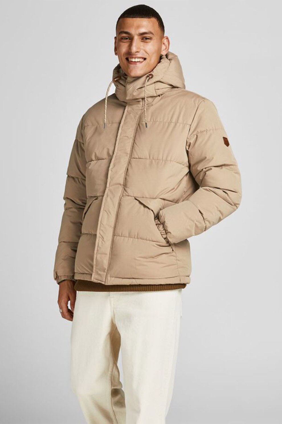 Jack&Jones, Geaca cu gluga detasabila, Bej, M