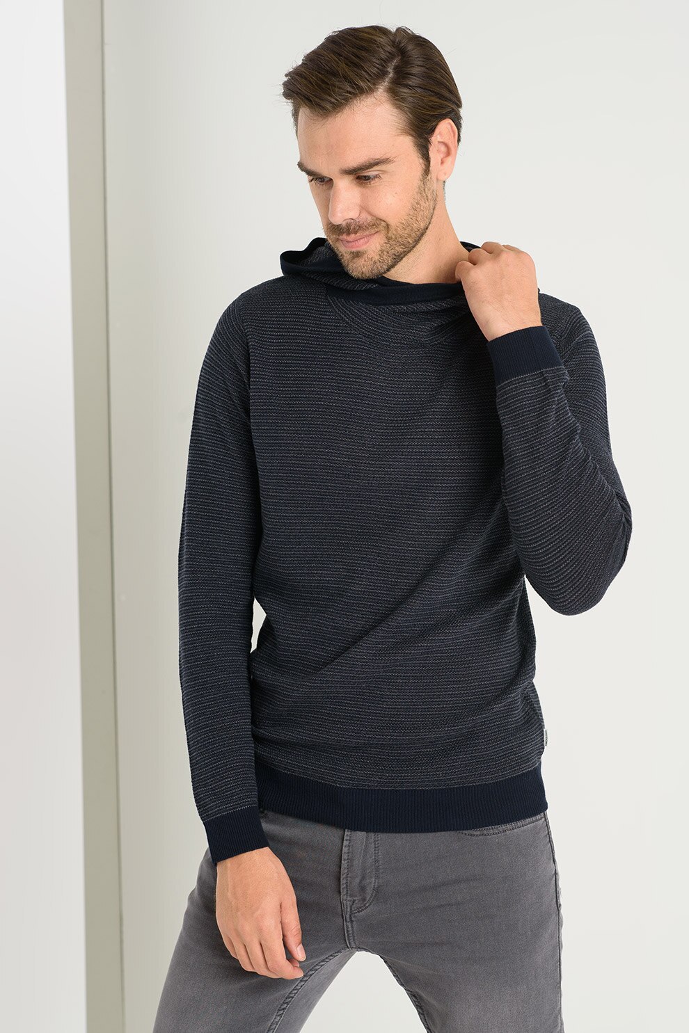 Jack&Jones, Hanorac regular fit, Bleumarin inchis/Gri cenusa