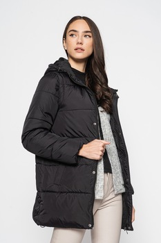 Pieces, Geaca matlasata cu model 2in1 Maya, Negru Pieces, Geaca matlasata cu model 2in1 Maya, Negru